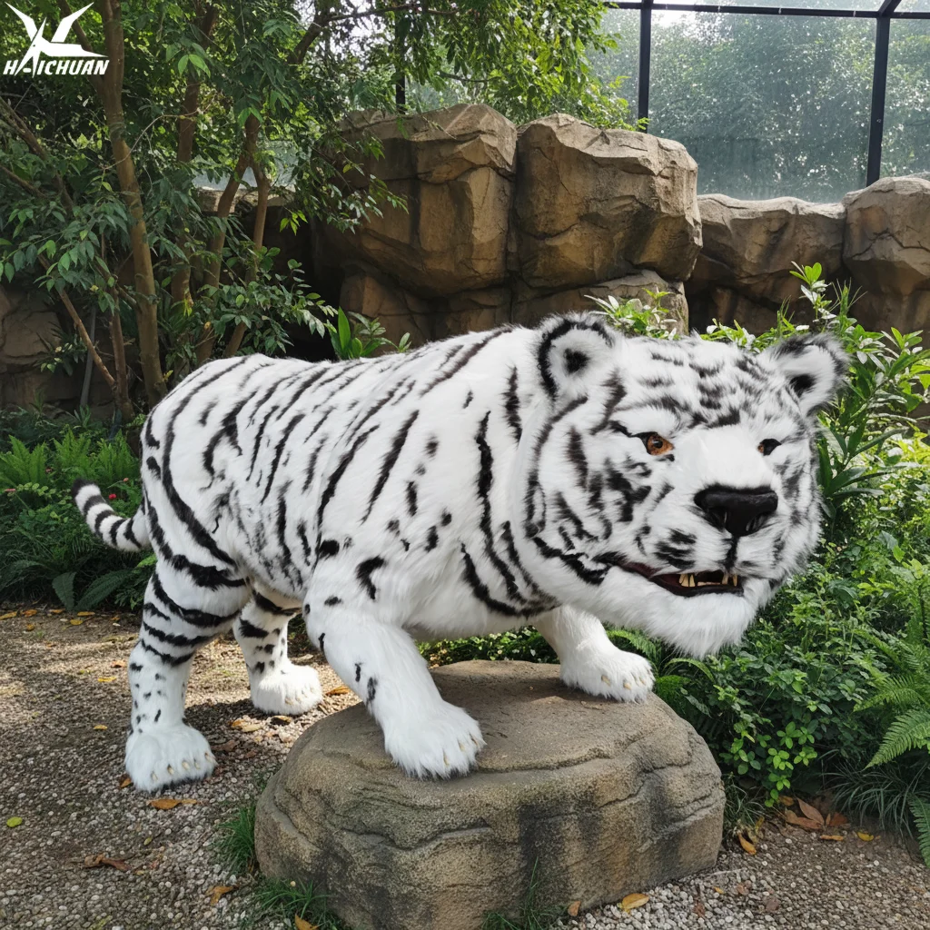 Life Size 3D Animatronic Tiger Vivid Mechanical Animal Statue for Zoo Safari Amusement Park Decoration