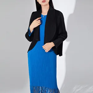 Miyake Pleated Jacket Spring Women Fashion 2025 New Miyake Design Shawl Cardigan Top
