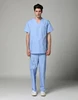 Light Grey Blue Men's Short Sleeve Scrub Set