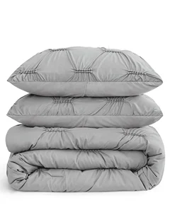 OEKO TEX 100 Soft Lightweight 260 GSM Down Alternative 3 Pieces Embroidery and Pintucks Comforter