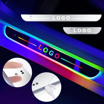ZONGYUE  Hot sell car door led welcome light USB Car Plate Pedal Customize Logo car door custom logo welcome light led