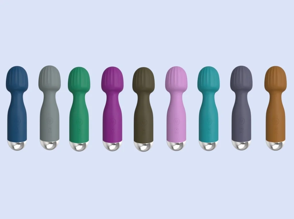 Product dimensions and sizing chart for mini wand vibrator
