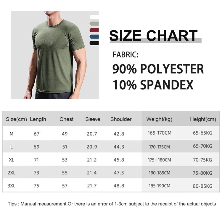 Mens Activewear Shirts Soft Slim Fit Shirts Slim Fitted T Shirt Cotton