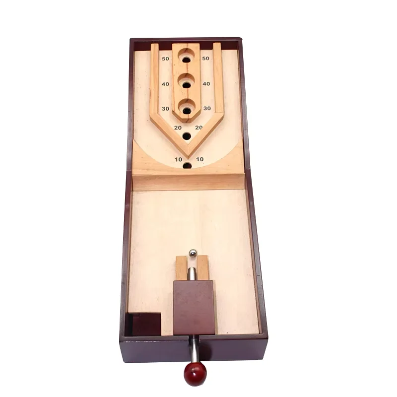 Wooden tabletop basketball game Classic Wooden Toys Table Game Tabletop Roller Skill Ball Games For Kids