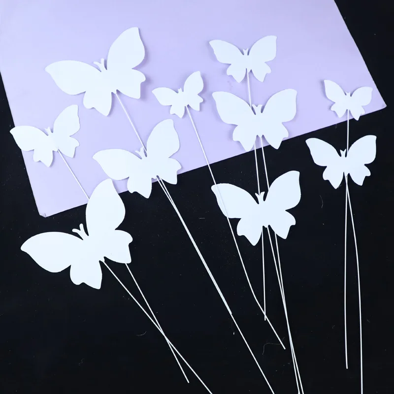 10pcs Simulated Butterfly Wall Hanging White Butterflies Decorative  Ornament for 9cm