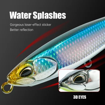 165mm 48.7g ABS Printed Floating Pencil Popper Lure for Saltwater Ocean Boat Fishing Targeting Tuna with Topwater Action – Popper – view 5