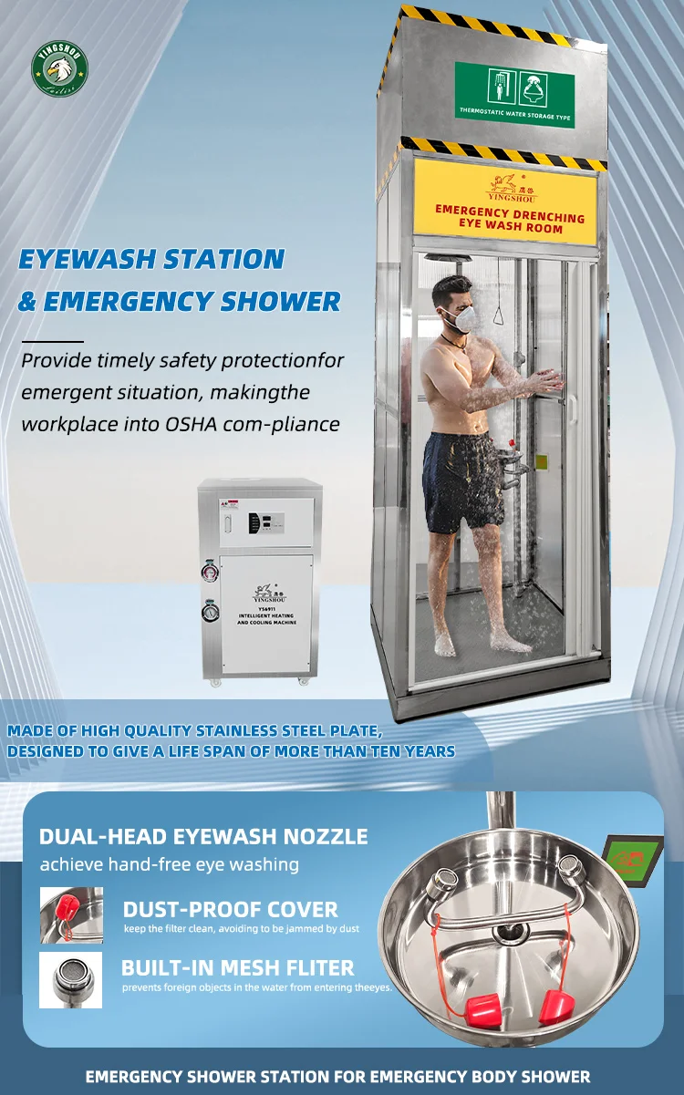 Cubicle Safety Showers Laboratory Emergency Shower Decontamination Eye