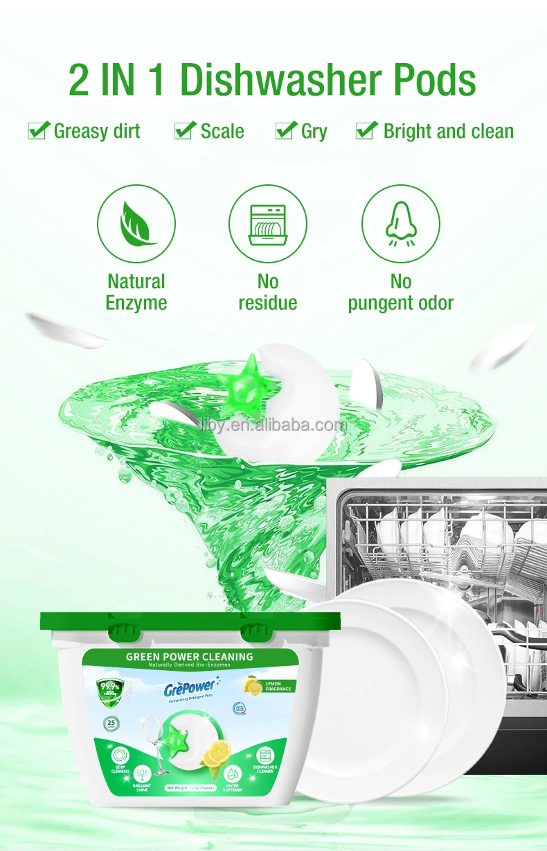 Liby Grepower Mini Dishwasher Tablets Liquid Smart Dishwashing Detergent Small Kitchen Sink With