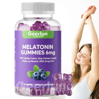 OEM Private Label Halal Vegetarian Gummy Supplement Improve Immune Provides Energy Melatonin Gummies