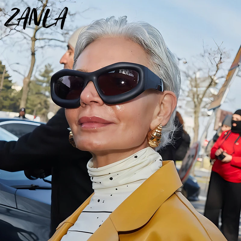 2024 Fashion Blue Mirror Y2k Sunglasses Women Vintage