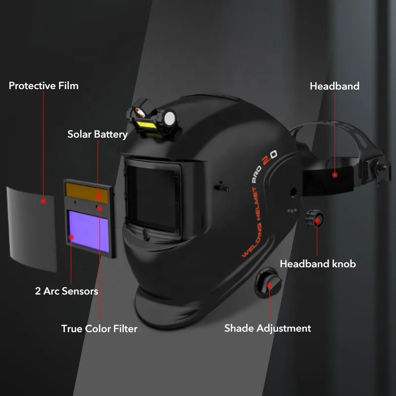 Trq Tig Mig Auto Dimming Welding Helmet Can Be Customized Led