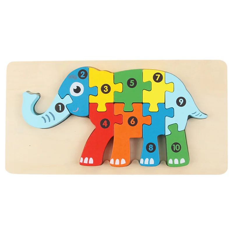 Wooden Puzzle 3d Kids Toys Baby Learning Cartoon Animal jigsaw Educational  Puzzl