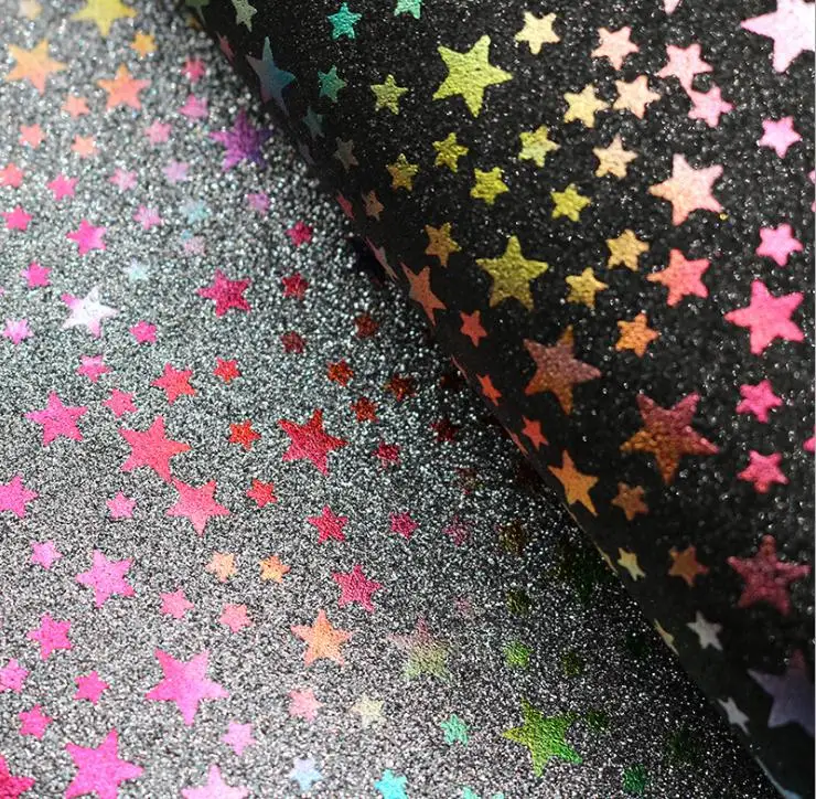 Spots  Broken Glass Pattern Iridescent Smooth Surface Shiny PU Faux Leather Fabric for Making Shoe/Bag/Craft/Decroative