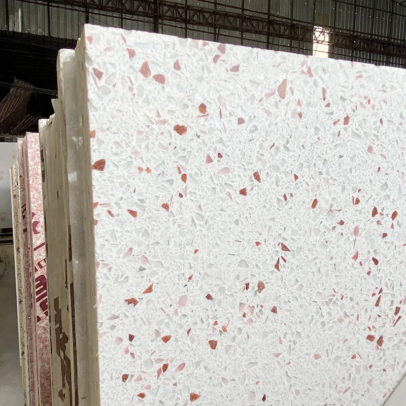 High Quality Artificial Quartz Stone Countertop Gold Red Rose Quartz Slab Kitchen Countertop