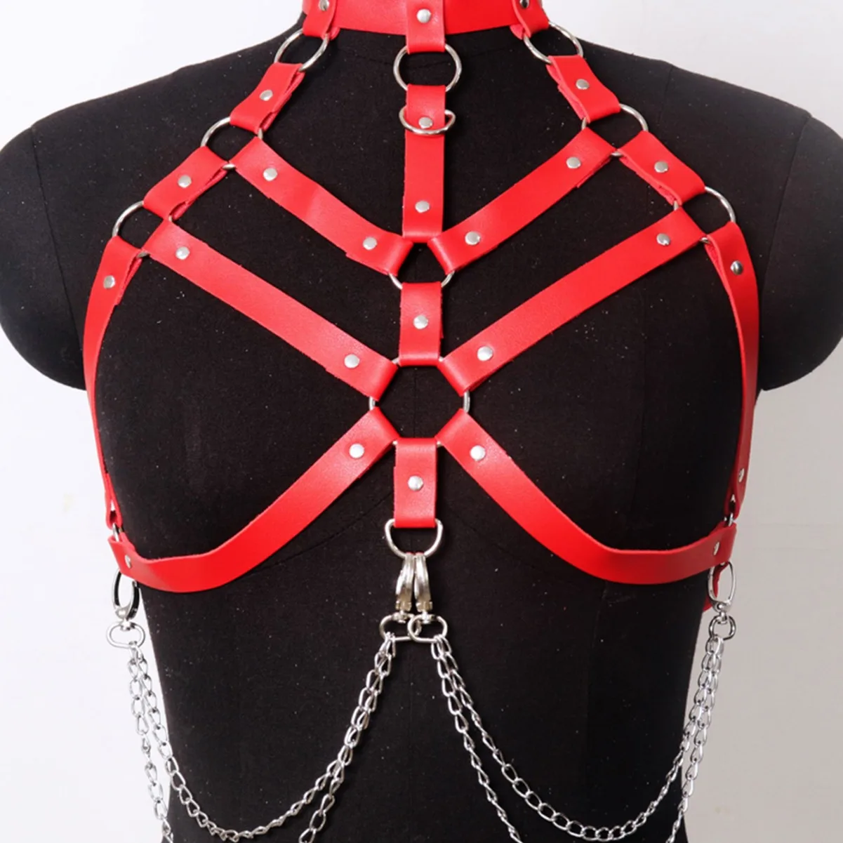 Punk Leather Body Chain Adjustable Waist Chain Belt Belly 