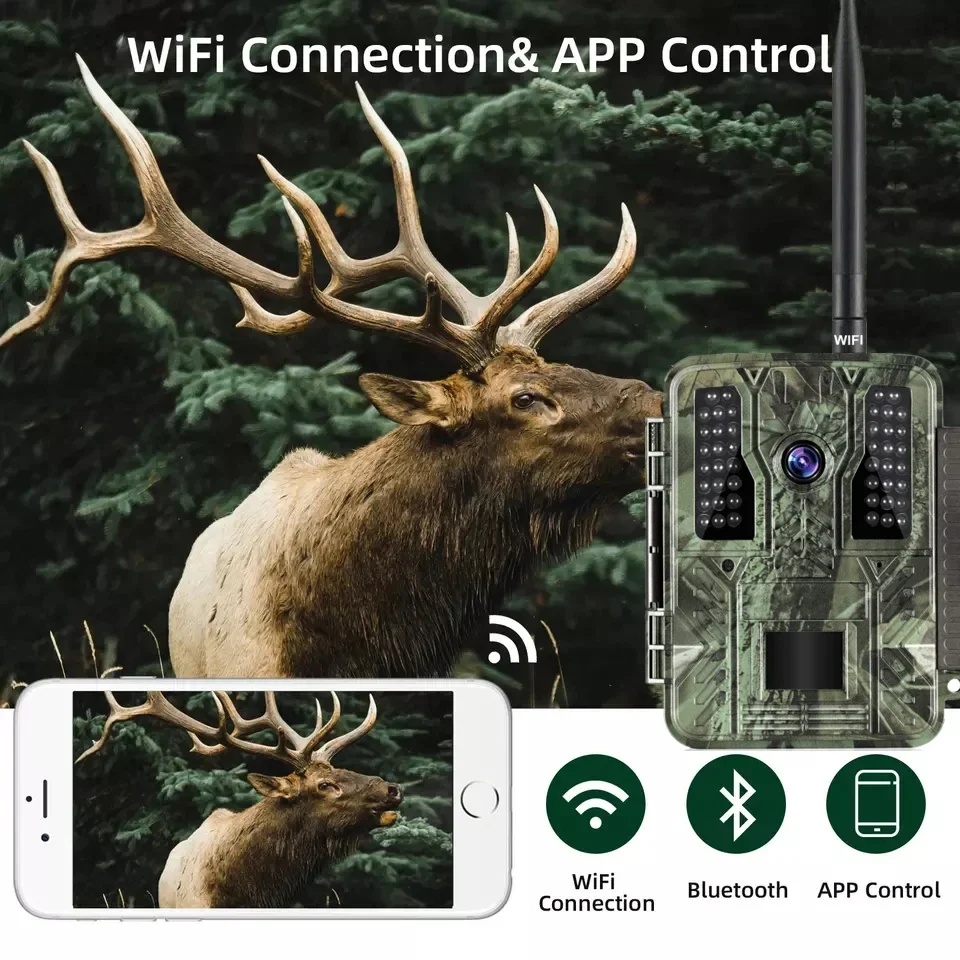 BSTCAM BST880-WIFI 32 MP Wildtier-Jagd-Hinterkamera, Fotofallen mit Weitwinkelobjektiv, App-Einstellungen für die Gartensicherheit – Detail 2