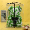 Flower bear + 40cm gift box + lamp-green and white