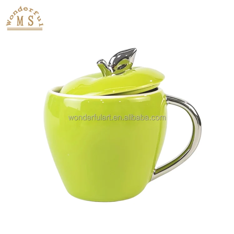 Customized logo printing Kitchen Ceramic stoneware porcelain Tableware fruit cup apple coffee mug pineapple water glass