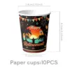Gobelets en papier noirs-10 pièces