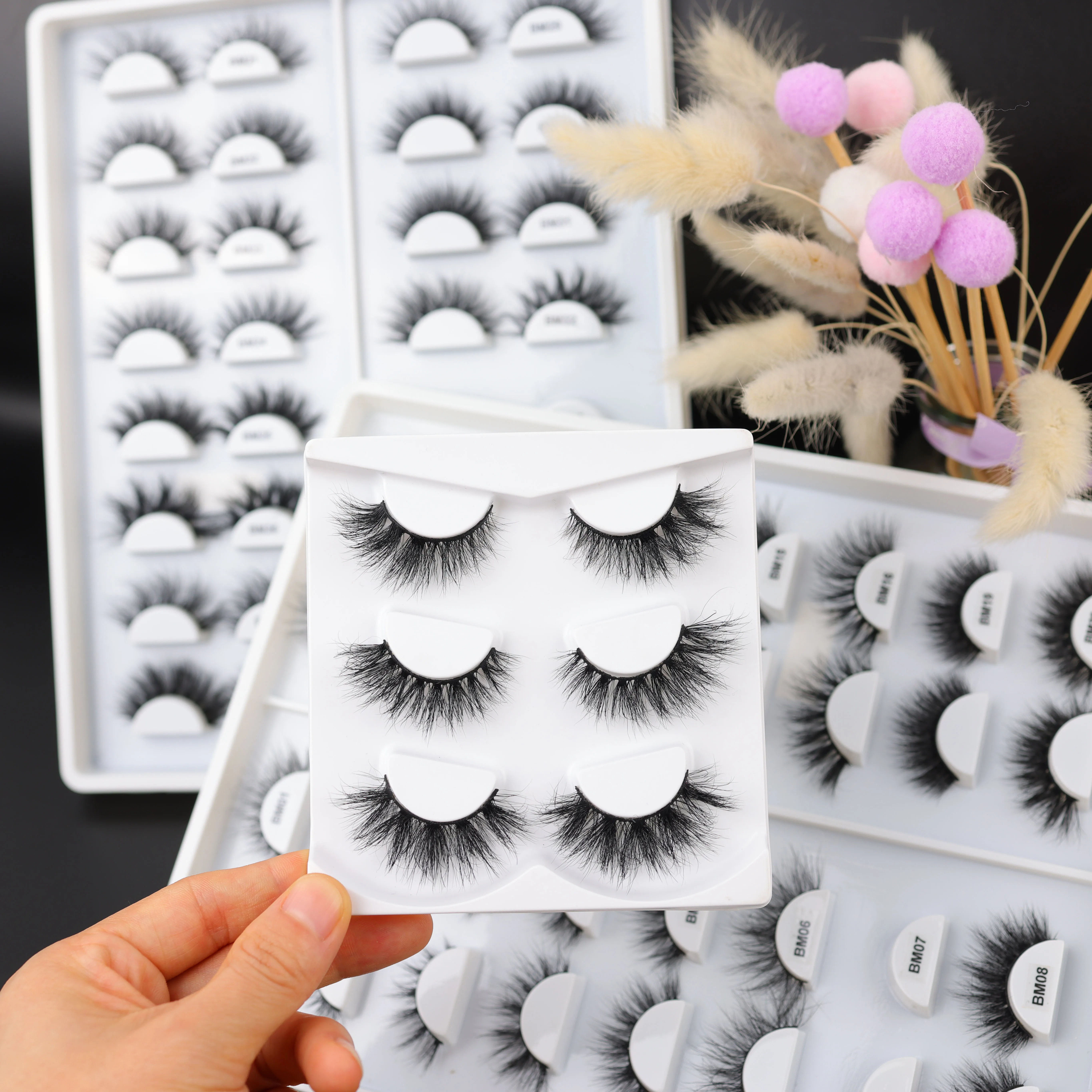 15-20mm Mink Lashes Wholesale 5d Real Mink Full Strip Eyelash Customize ...