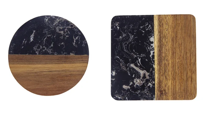 Creative Natural Rustic Handmade Cheese Eco Friendly Large Marble Bamboo Wooden Cutting Board