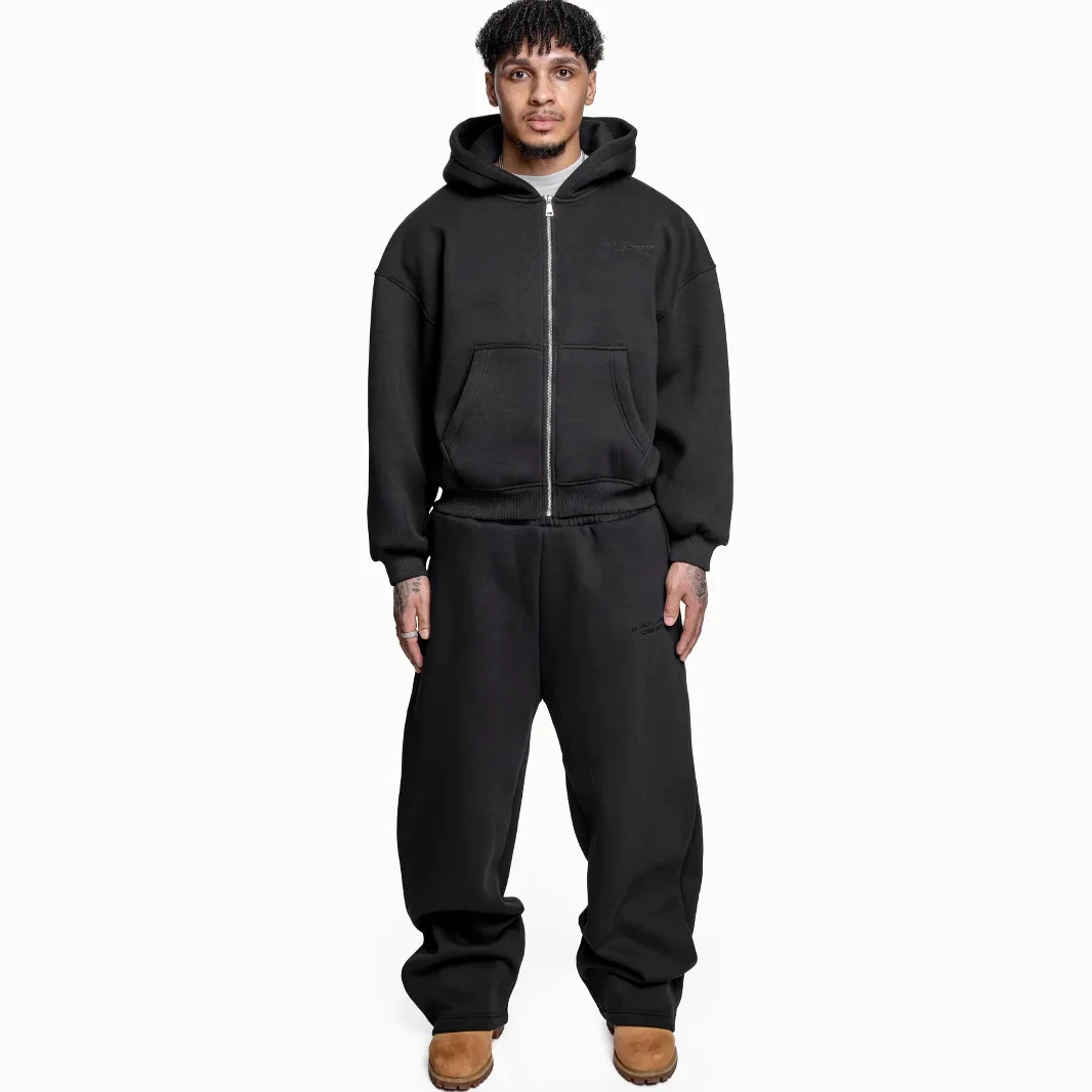 American Style Sports Sweatshirt & Pants Set Printed Street Fashion Hooded Collar Jacket