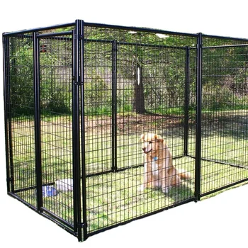 Outdoor dog kennel in black