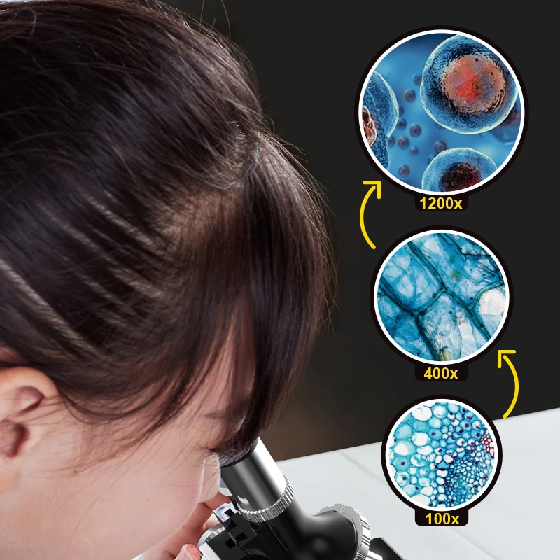 KS Educational STEM Microscope Toy Kids Scientific Microscope 48 Pcs Set Lab Science Diy Kits Toy