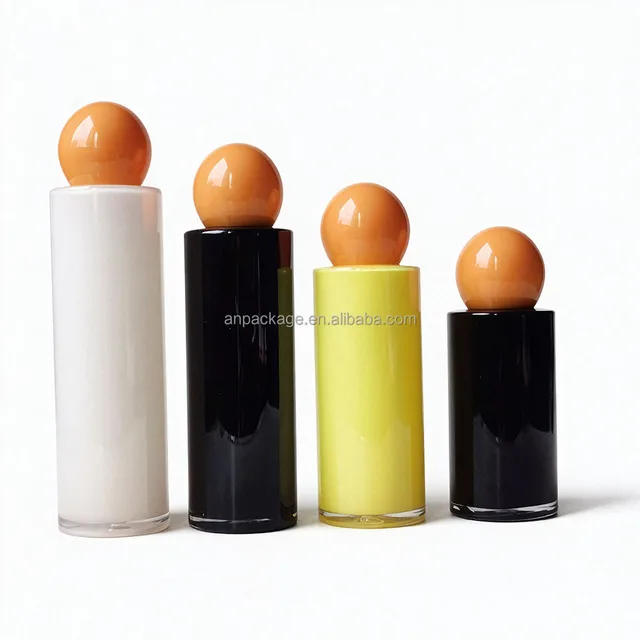 New Technique Double Wall Double Color  Cosmetic Packaging Luxury Bottle  Flat Shoulder Flat Bottom Two Color Cosmetic Bottle