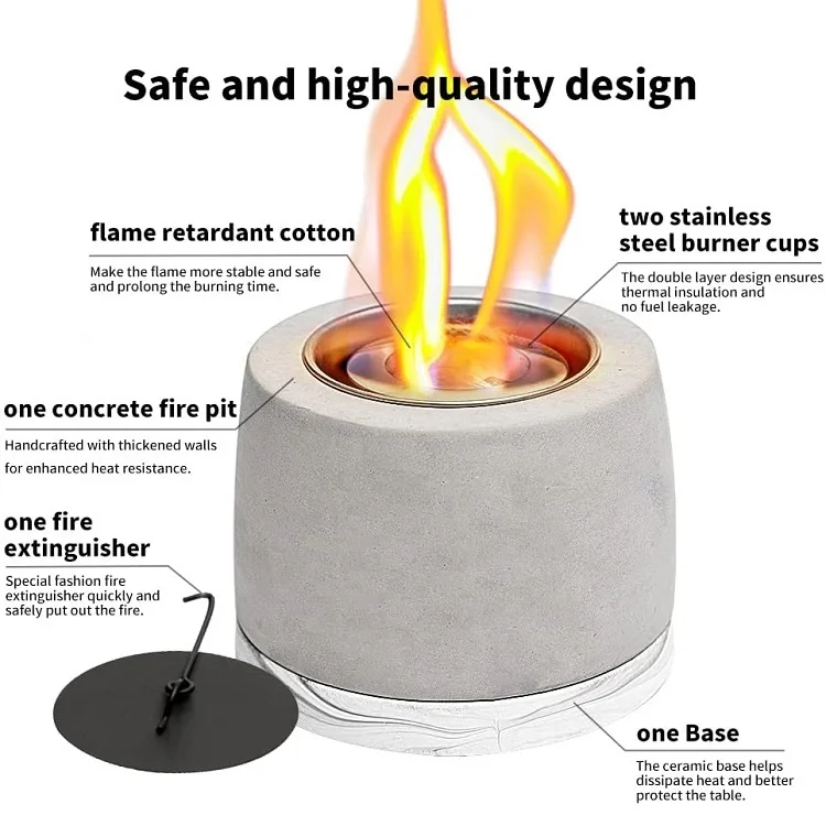 Sunbow Table Top Fire Pit With Ceramic Base Alcohol Table Fire Pit