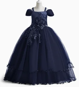 Age 5-14 Years Old Girls' Formal Clothing Party Frocks Flower Girl Gown Wedding Prom Dresses for Teenagers and Kids