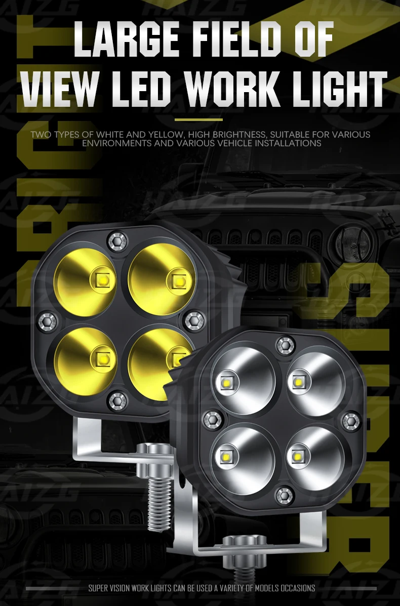 Haizg 3inch 12v 24v 40w 4x4 Led Work Light Motorcycle Spot Light Off