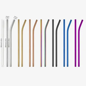 Factory Suppliers Hot Sale 300mm Reusable Tumbler Long Straw Stainless Steel Metal Straw for 40OZ Tumblers