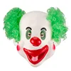 White color Horror Mask with Green Hair