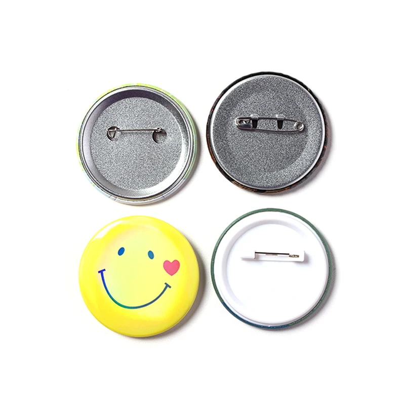 Amostra Grátis Crachá Redondo de Folha de Flandres Personalizável Reutilizável com Impressão de Logotipo para Escola e Eventos Esportivos 58mm 44mm