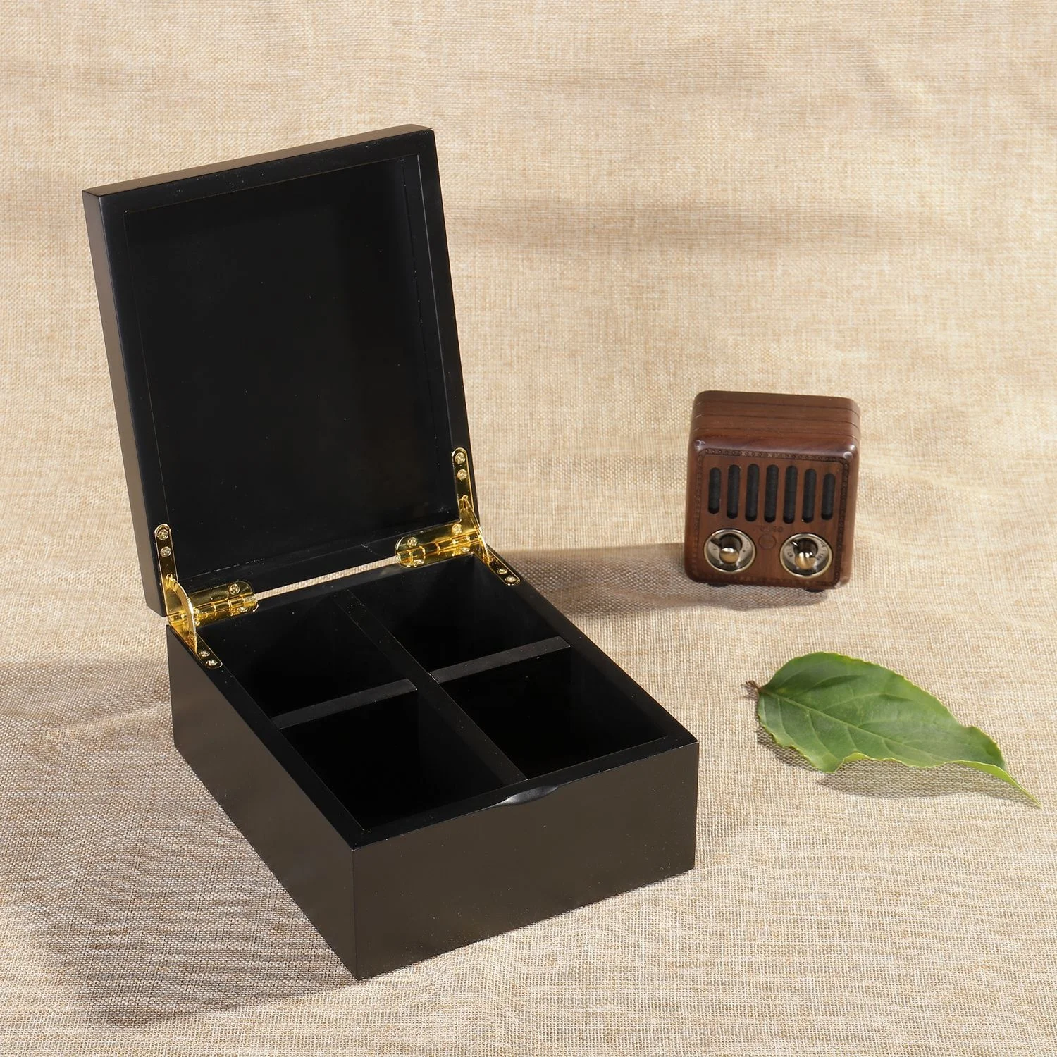 Luxury Wholesale Tea Bags Box Packaging 4 Compartments Organizer