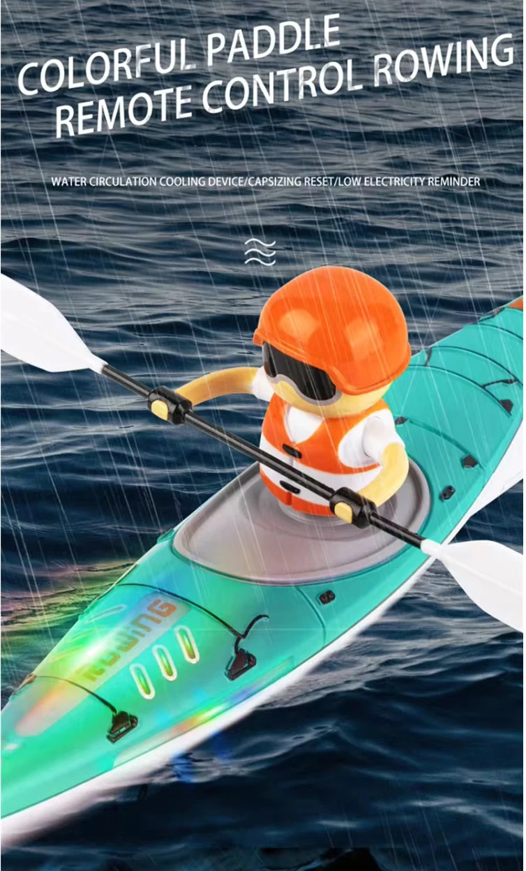 New Design Rc Mini Rowing Boat Speedboat Kayak Colorful Led Light Canoe ...