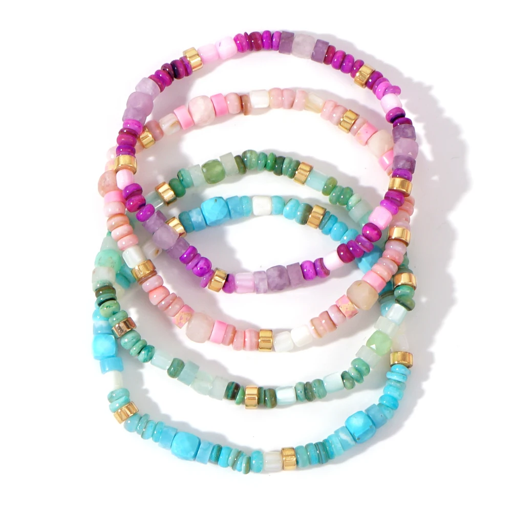 Go2boho Natural Amazonite Stretch Chain Gorgeous Freshwater Pearls Beaded Women Design Gemstone Fashion Jewelry for Summer Party