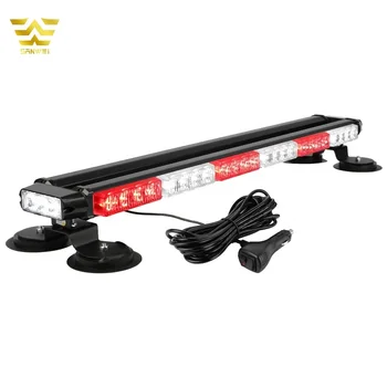 auto lighting systems 54W Flashing Strobe Warning Light Bar Double Side red White Emergency Alarm Lamp for Car Trailer Roof