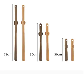 Newest Wear Shoe Helper Lifter Eco Friendly Wooden Extra Long Handle Shoehorn Magnetic Shoe Horn for Seniors and Pregnant woman
