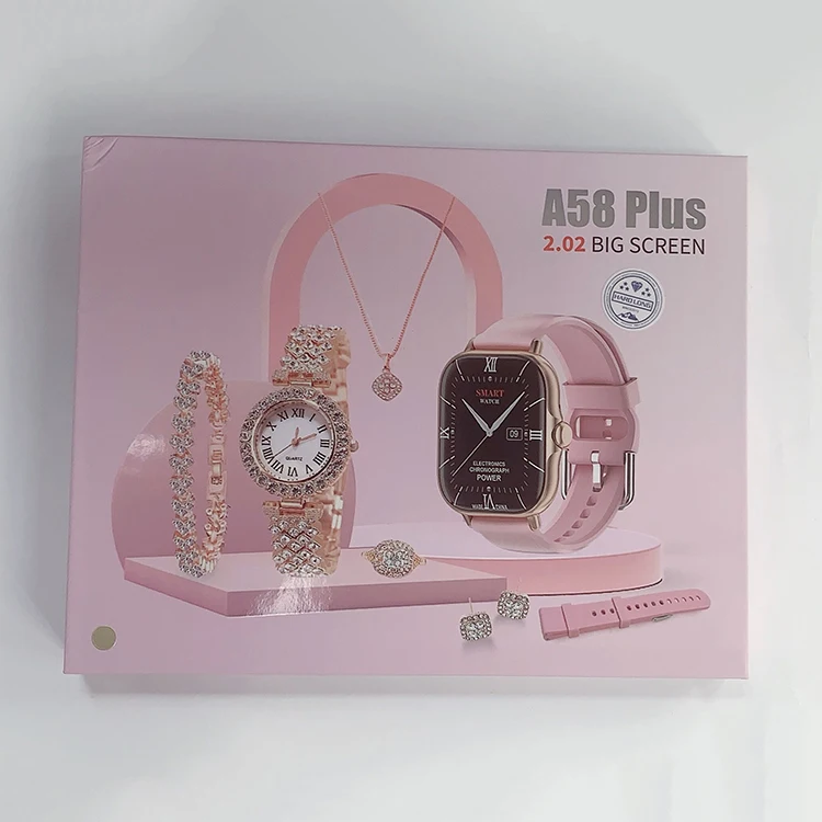 2024 Luxury Gold Ladies Smart Watch A58 Plus 2.01 Inch Sleep Monitoring