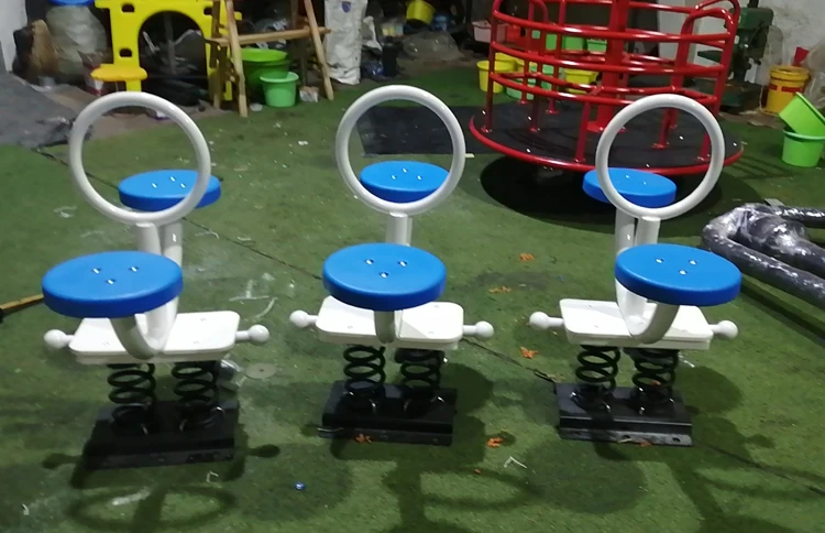 High-quality Kindergarten Two-seater Spring Rider Outdoor Children's Plastic Seesaws Playground Equipment