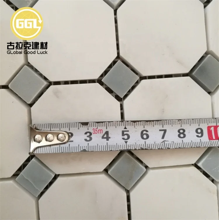 Factory Wholesale Octagon Mosaic White Natural Stone Marble Mosaic Tile for Decor