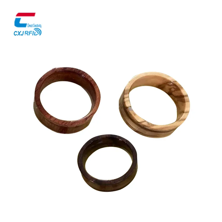 Factory Direct New Design ntag 424 Dna Tag Tamper Ring  Bamboo Wood ntag 424 Dna Tt NFC Ring