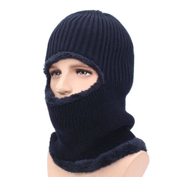 Winter Balaclava Warm Knitted Neck Warmer Windproof Beanie Hat Fleece ...