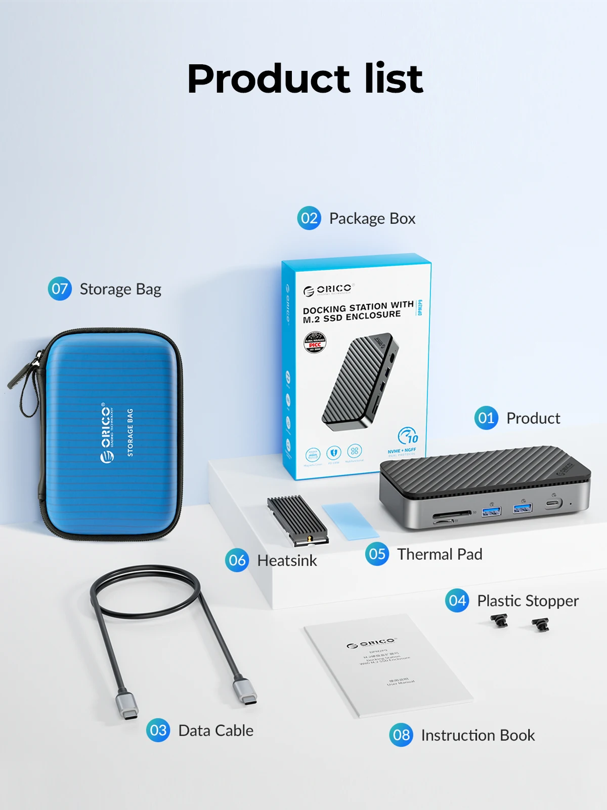 Orico 10 In 1 Usb-c Hub With M.2 Nvme/sata Ssd Enclosure Hdmi Switch ...