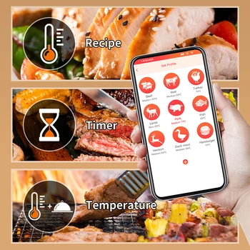 Dual Probes Smart Bluetooth BBQ Thermometers Wireless Meat Thermometers  with USB Recharger - China Meat Thermometer, Grill Thermometer