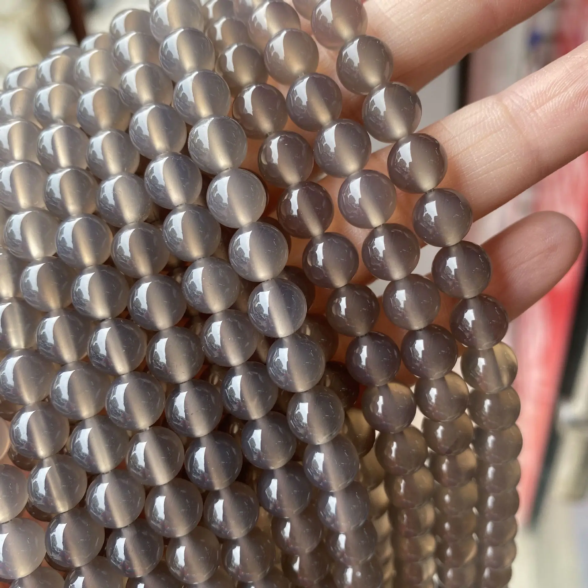 Natural Stone Loose Beads Wholesale Cheap Natural Gray Agate 4/6/8/10mm in Stock