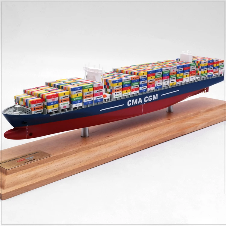 【A】CMA CGM Group Customized  35cm Shipping Container Model  Scale Logistics Freight Forwarder Boat Plastic Crafts Shipping  Model