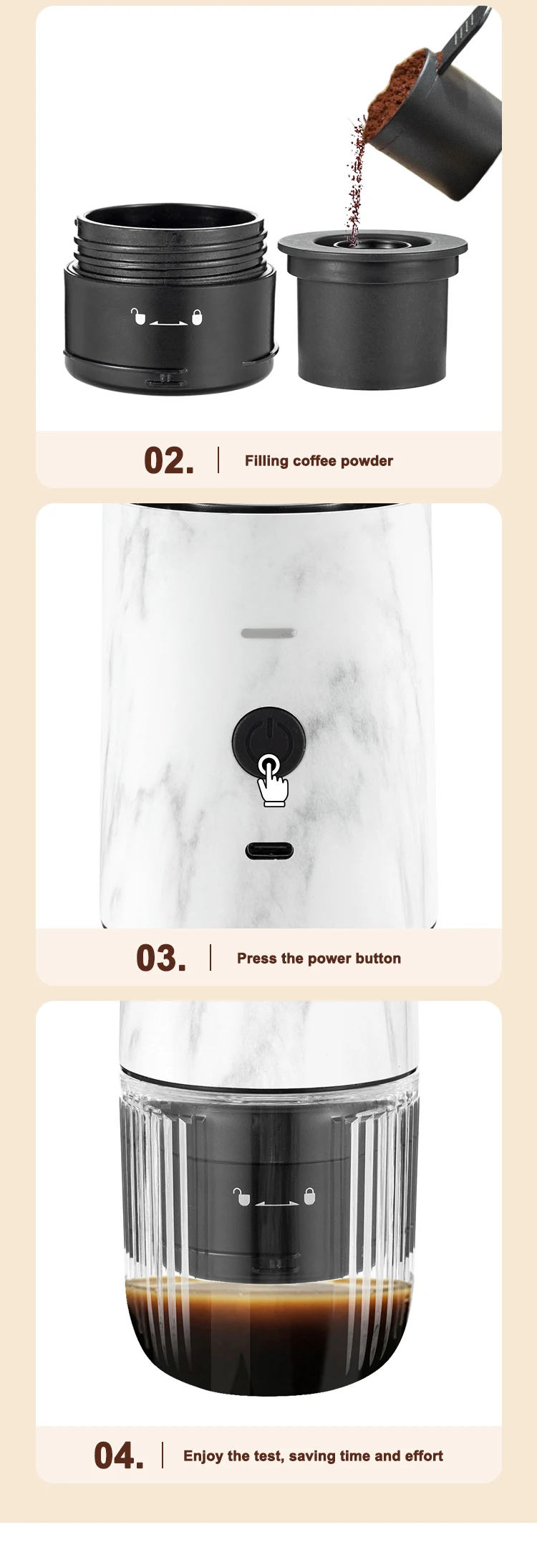 Modern Style Portable Coffee Beans Grinder Machine For Espresso Pour